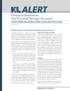 Financial Institution Tax-Favored Savings Accounts