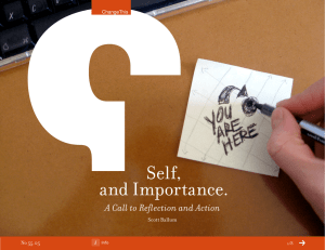 Self, and Importance. A Call to Reflection and Action Scott Ballum