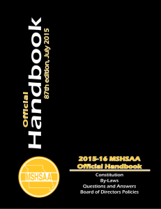 Handbook 2015-16 MSHSAA Official Handbook Official