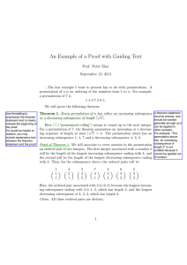 An Example of a Proof with Guiding Text September 13, 2011