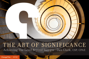 THE A RT OF  SIGNIFIC A NCE Dan Clark, |