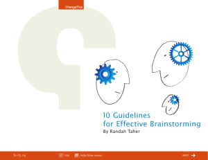10 Guidelines for Effective Brainstorming By Randah Taher 35.04
