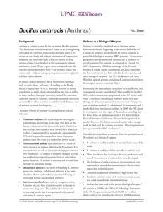 Bacillus anthracis (Anthrax) Fact Sheet Background