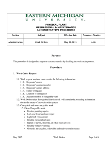 PHYSICAL PLANT OPERATIONAL &amp; MAINTENANCE ADMINISTRATIVE PROCEDURE Section