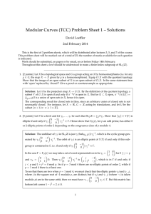 Modular Curves (TCC) Problem Sheet 1 – Solutions David Loeffler