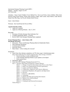 Institutional Strategic Planning Council (ISPC) Minutes – Tuesday, August 16, 2011