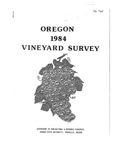 OREGON VINEYARD SURVEY 1984 DEPARTMENT OF AGRICULTURAL &amp; RESOURCE ECONOMICS