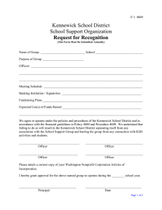 Kennewick School District School Support Organization Request for Recognition