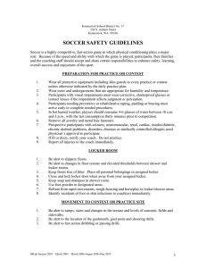 SOCCER SAFETY GUIDELINES