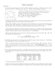 PHGN341: Thermal Physics Exam II - April 12, 2013 NAME: KEY