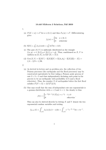 18.440  Midterm  2  Solutions,  Fall ... 1. (a)	 P {X &lt; a} = a