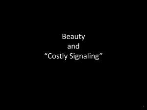 Beauty and “Costly Signaling”