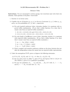 14.123 Microeconomics III— Problem Set 1 Muhamet Yildiz Instructions.