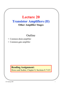 Lecture 20 Transistor Amplifiers