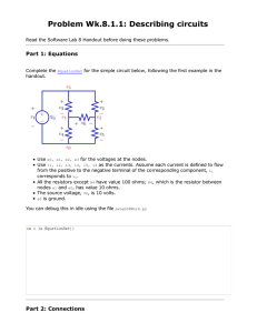 Problem Wk.8.1.1: Describing circuits Part 1: Equations