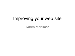 Improving your web site Karen Mortimer