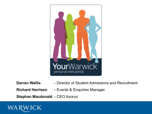 Darren Wallis Richard Harrison Stephen Macdonald – Director of Student Admissions and Recruitment
