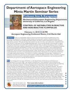 Department of Aerospace Engineering Minta Martin Seminar Series Professor Ann R. Karagozian