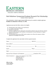 Bob Holkeboer Symposium/Graduate Research Fair Scholarship