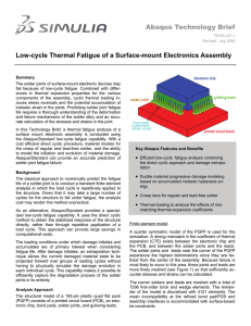 Abaqus Technology Brief Low-cycle Thermal Fatigue of a Surface-mount Electronics Assembly