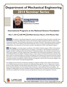 2014 Seminar Series Department of Mechanical Engineering John Tsapogas