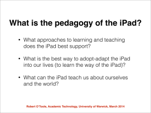 What is the pedagogy of the iPad?