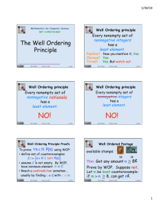 The Well Ordering Principle