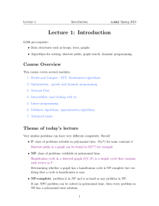 1:  Introduction Lecture 6.046J