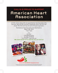 American Heart Association CHILI’S IS PROUD TO SUPPORT