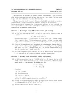 18.782 Introduction to Arithmetic Geometry Fall 2013 Problem Set #4 Due: 10/08/2013