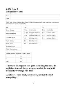 6.034 Quiz 3 November 9, 2009