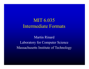 MIT 6.035 Intermediate Formats