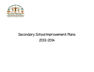 Secondary School Improvement Plans 2013-2014  