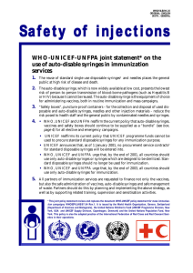 Safety of injections WHO-UNICEF-UNFPA joint statement* on the services