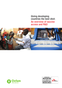Giving developing countries the best shot: An overview of vaccine access and R&amp;D