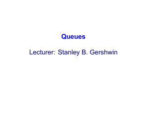 Queues Lecturer: Stanley B. Gershwin