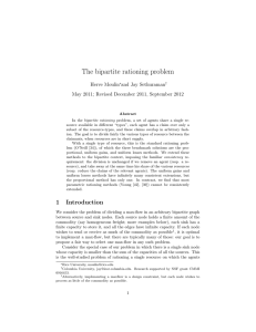 The bipartite rationing problem Herve Moulin and Jay Sethuraman