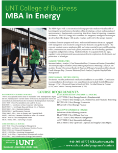 MBA in Energy UNT College of Business