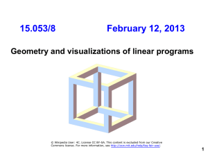 15.053/8          ... Geometry and visualizations of linear programs