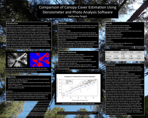 Comparison of Canopy Cover Estimation Using Densiometer and Photo Analysis Software Introduction