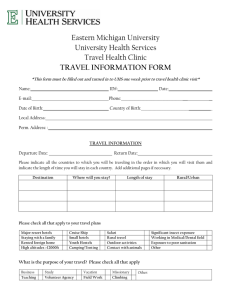 Eastern Michigan University University Health Services Travel Health Clinic