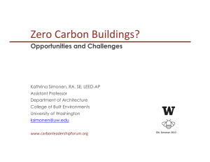 Zero Carbon Buildings? Opportunities and Challenges