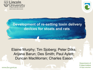 Development of re-setting toxin delivery devices for stoats and rats