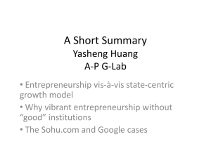 A Short Summary Yasheng Huang A-P G-Lab