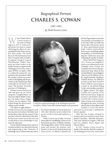 CHARLES S. COWAN Biographical Portrait (1887–1969) By World Forestry Center
