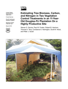Estimating Tree Biomass, Carbon, and Nitrogen in Two Vegetation