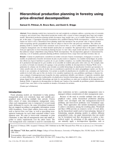 Hierarchical production planning in forestry using price-directed decomposition