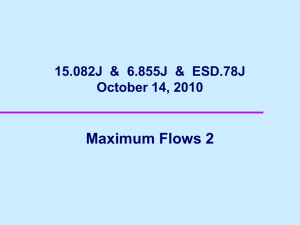 Maximum Flows 2 October 14, 2010