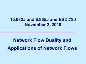 Network Flow Duality and Applications of Network Flows November 2, 2010