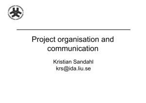 Project organisation and communication Kristian Sandahl